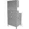 Global Industrial 34-1/2W x 30D x 80H Cabinet Shop Desk with Pigeonhole Riser, Pegboard & Upper Cabinet, Gray 249692GY - alternate 2